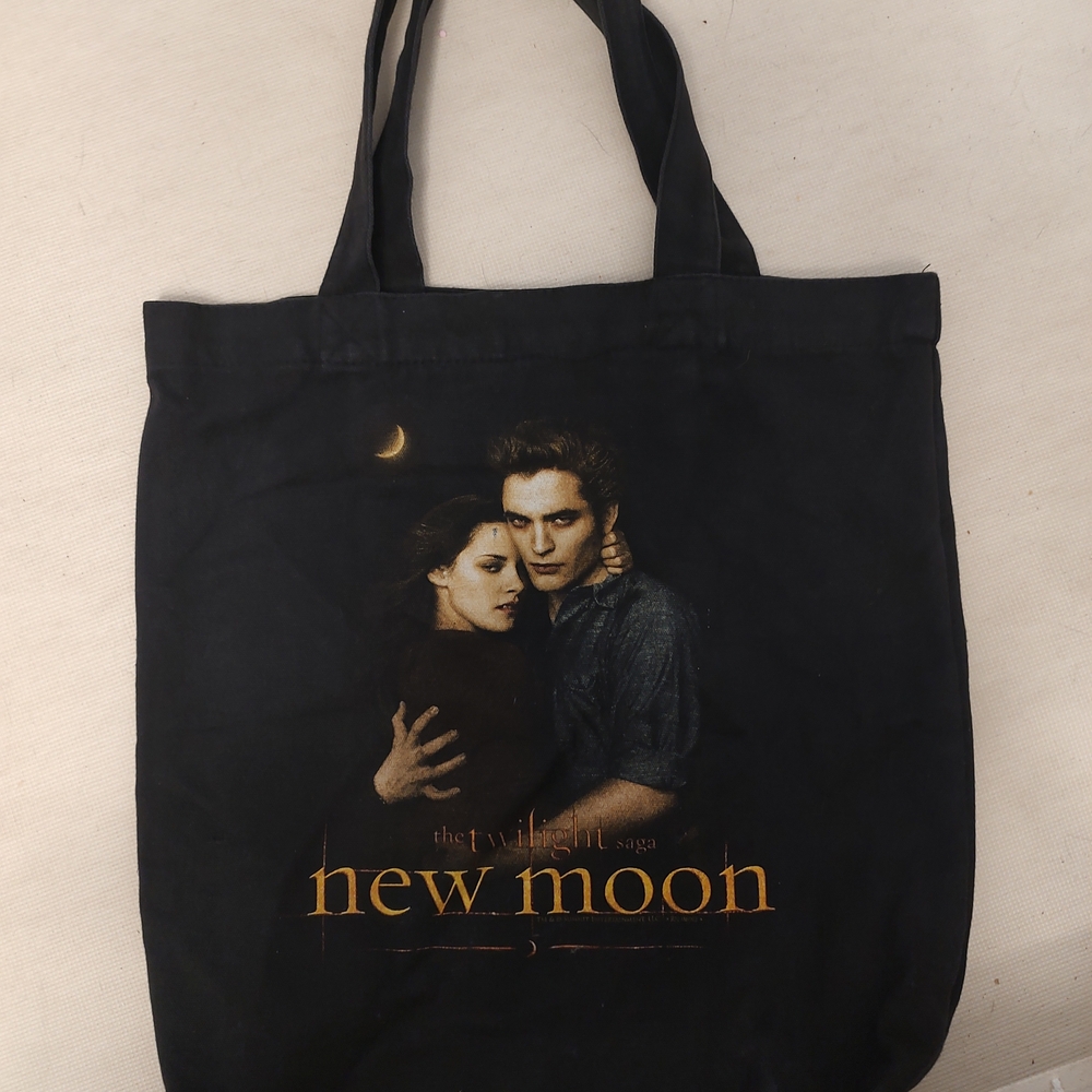 New Moon Twilight Saga Black Graphic Tote Bag